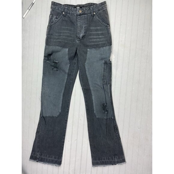 Jaded Size 28 Womens Carpenter Jeans Straight Black High Rise Distress C… - Picture 1 of 6